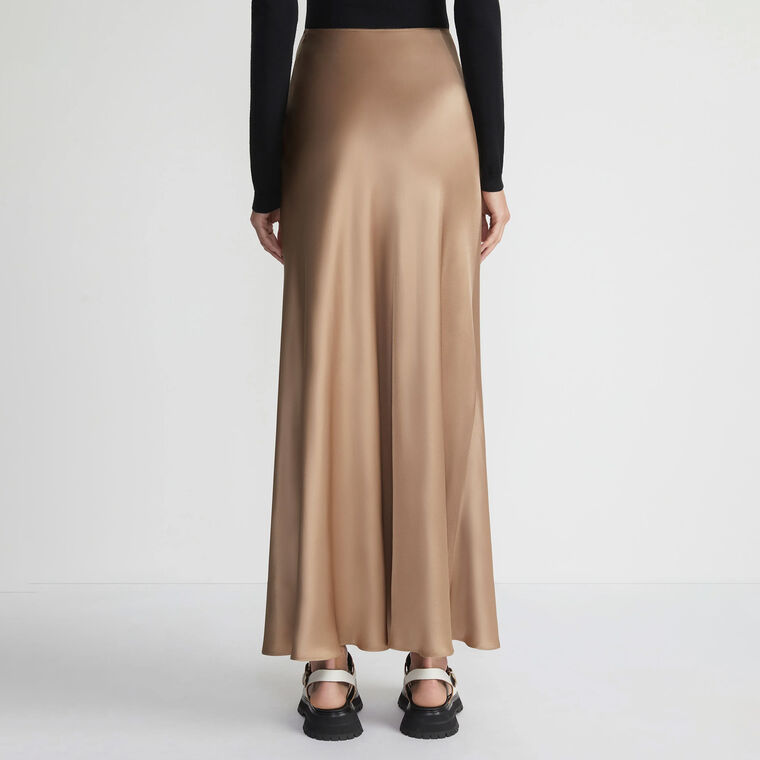 Bias Cut Flared Maxi Skirt image number null