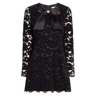 Tyler Long Sleeve Bow Detail Lace Mini Dress