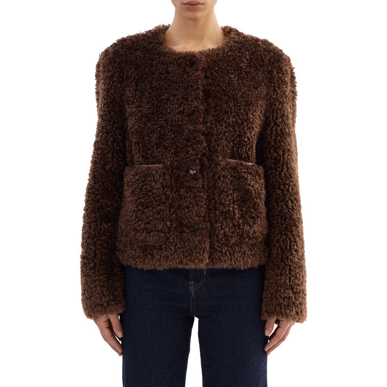 Emilia Cropped Faux Fur Jacket image number null