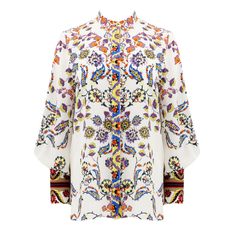 Shelby Floral Silk Blouse image number null