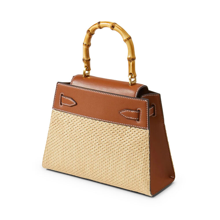 Raffia Dash Top Handle Bag image number null