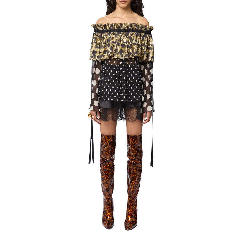 Polka Dot Satin Top image number null