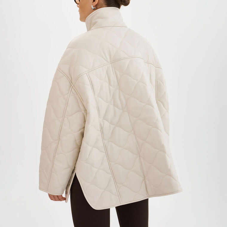 Verina Faux Leather Quilted Coat image number null