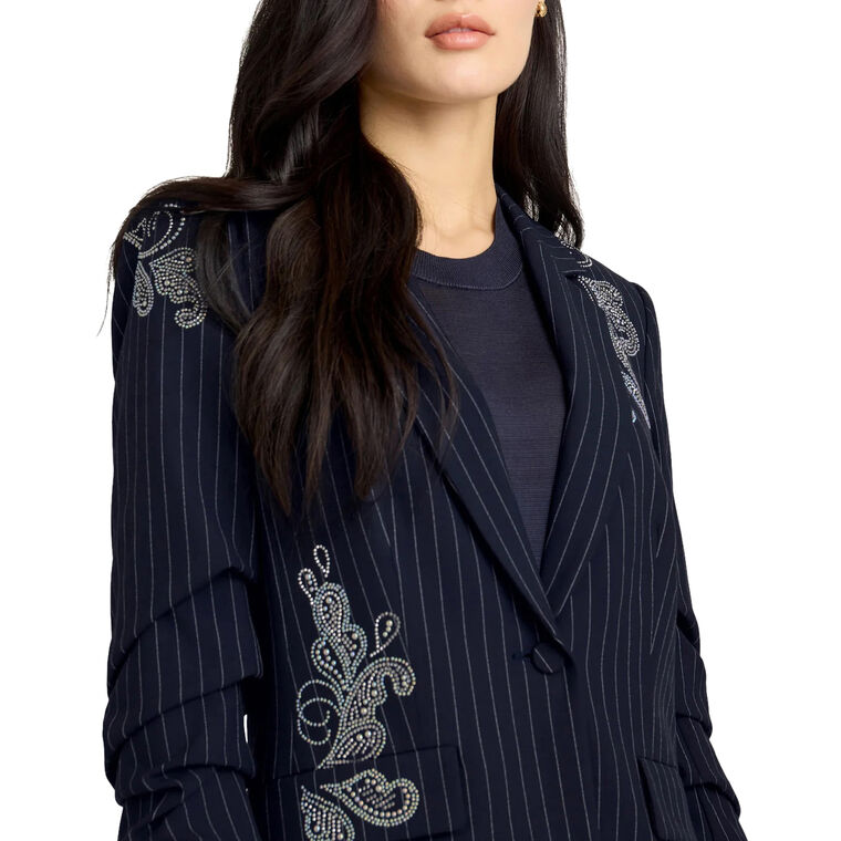 Paisley Pinstripe Khloe Blazer image number null