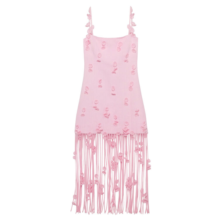 Juliana Sleeveless Floral Applique Midi Dress image number null