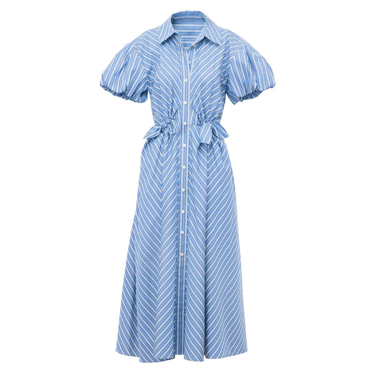 Elza Puff Sleeve Midi Shirt Dress image number null