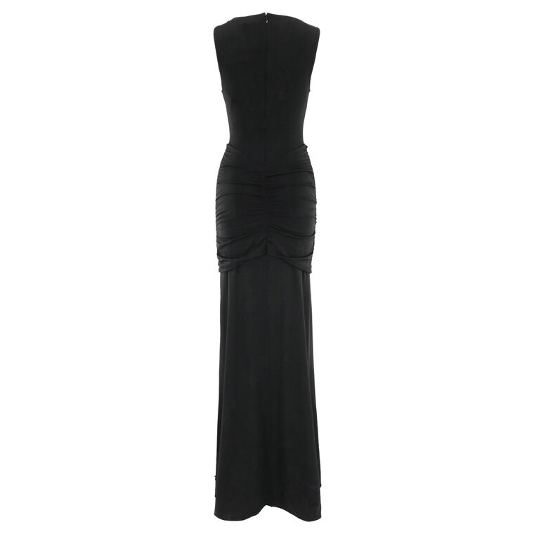 Jersey Sleeveless Shirred Hip Gown image number null
