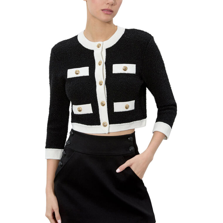 Claira Cropped Button Front Cardigan image number null