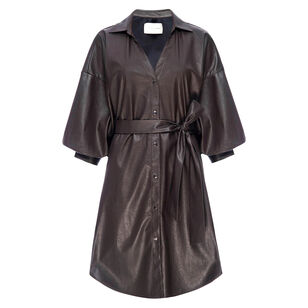 The Kate Belted Vegan Leather Dress