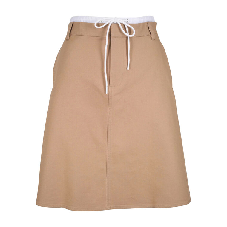 Mid Rise Double Waistband Cotton Skirt image number null
