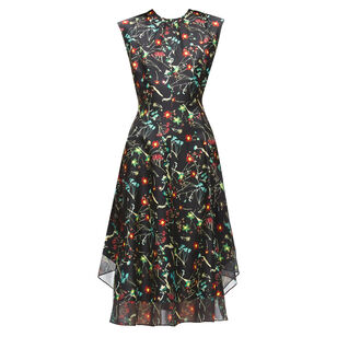 Bliss Floral Sleeveless Silk Chiffon Midi Dress