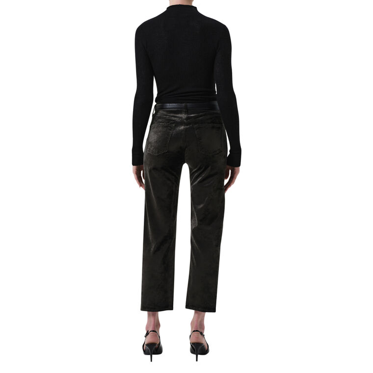 Delphina High Rise Straight-Leg Velvet Jean image number null