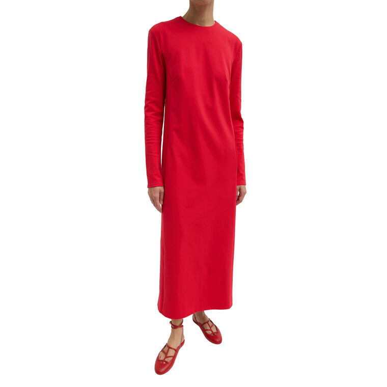 Compact Ultra Stretch Knit Dress With Cut Out Back image number null