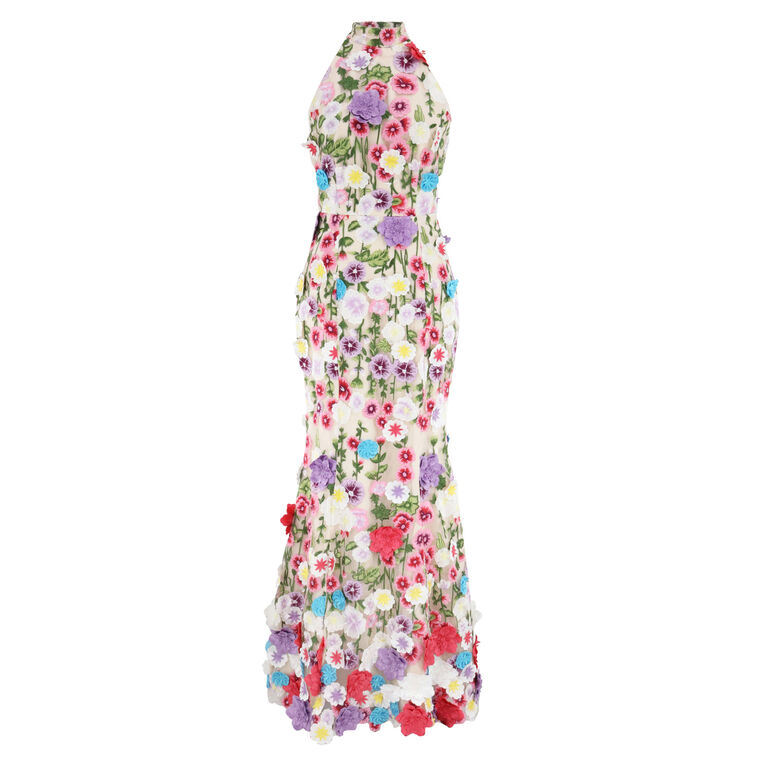Rosette Halter Neck Gown image number null