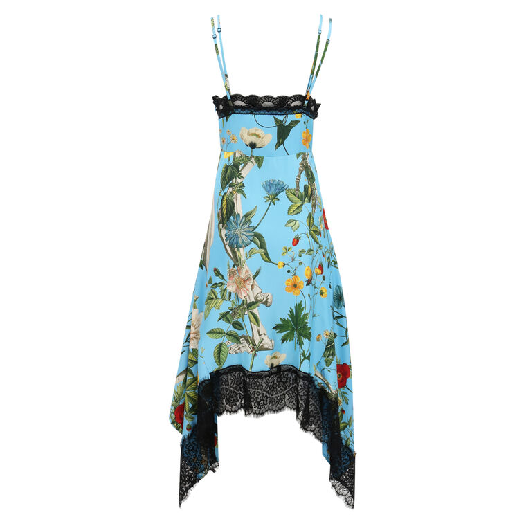 Floral Skeleton Print Slip Dress image number null
