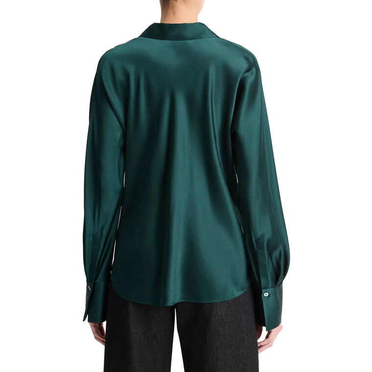 Silk Bias Long-Sleeve Blouse image number null