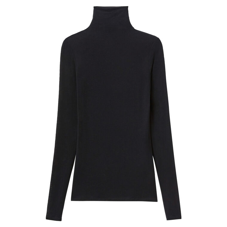 Long Sleeve Elongated Fitted Turtleneck image number null