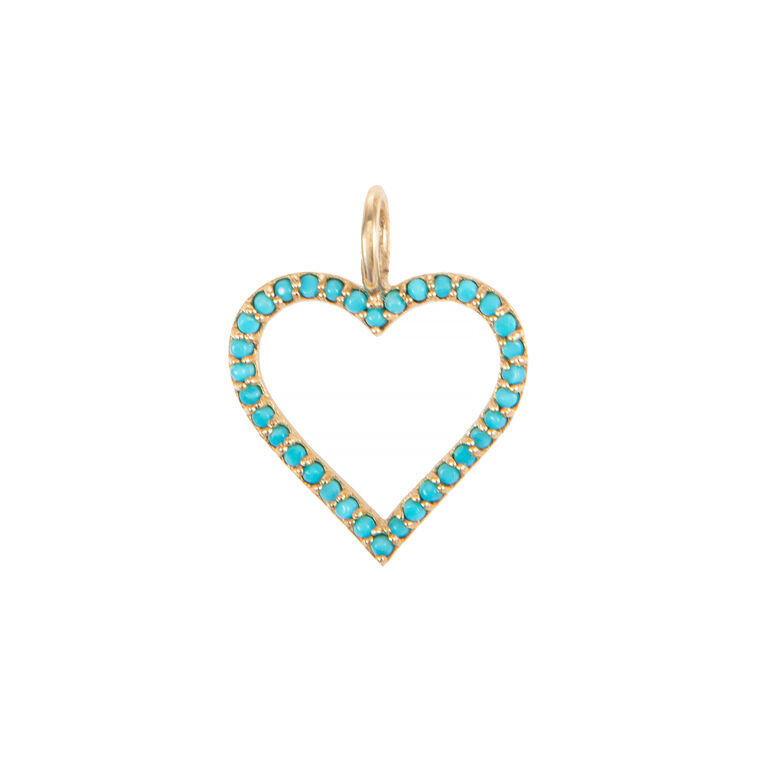 Turquoise Open Heart Charm image number null