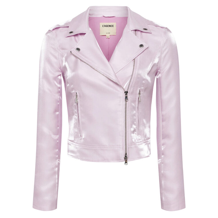 Satin-Organza Biker Jacket image number null