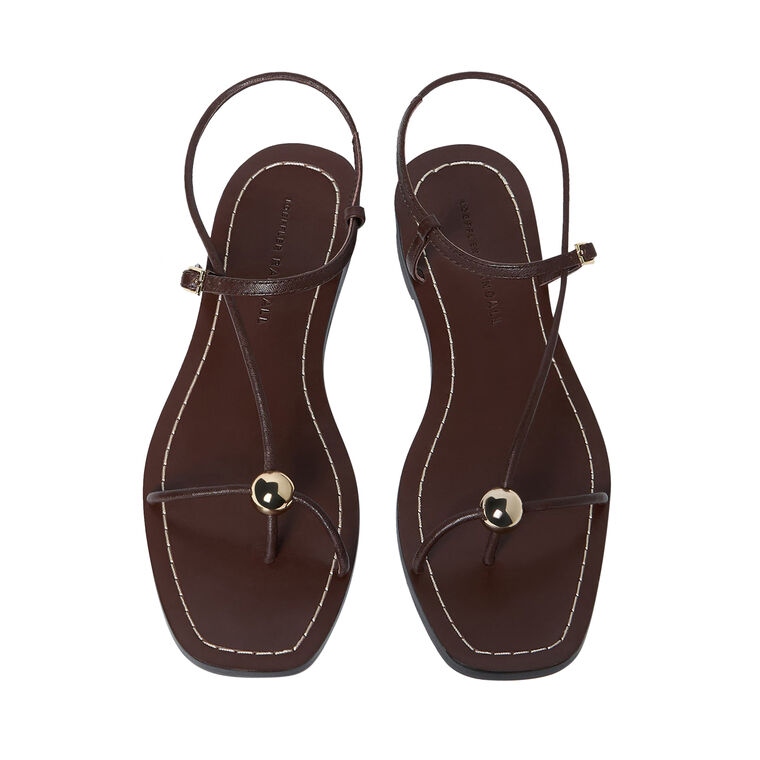Lara Strappy Flat Sandal With Ornament Detail image number null