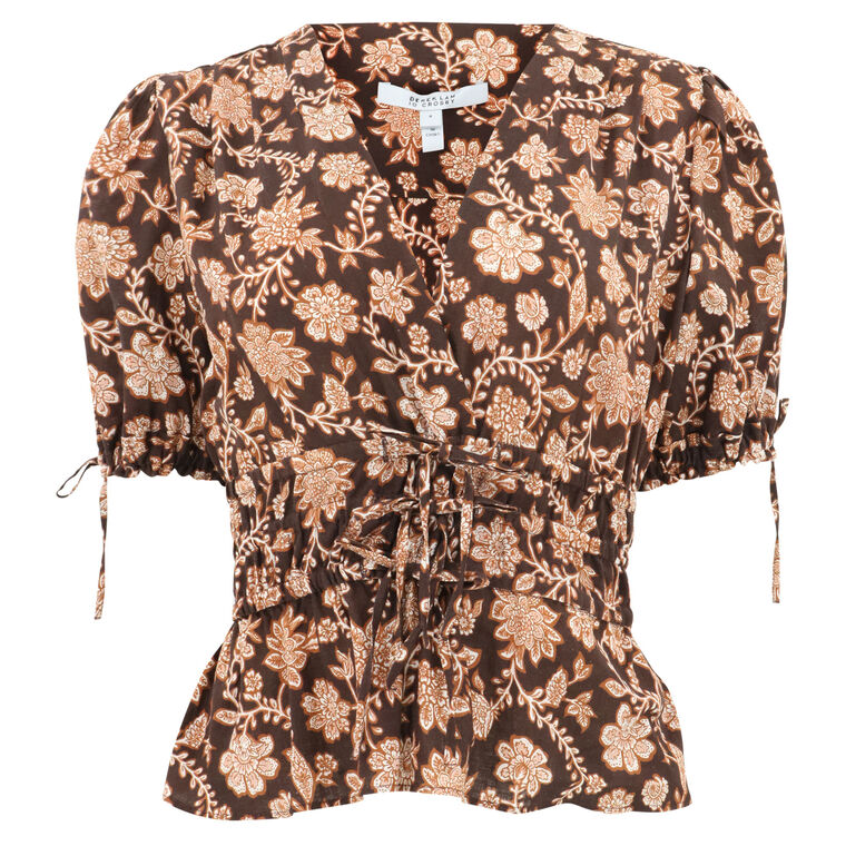 Rhea Puff Sleeve V-Neck Top image number null