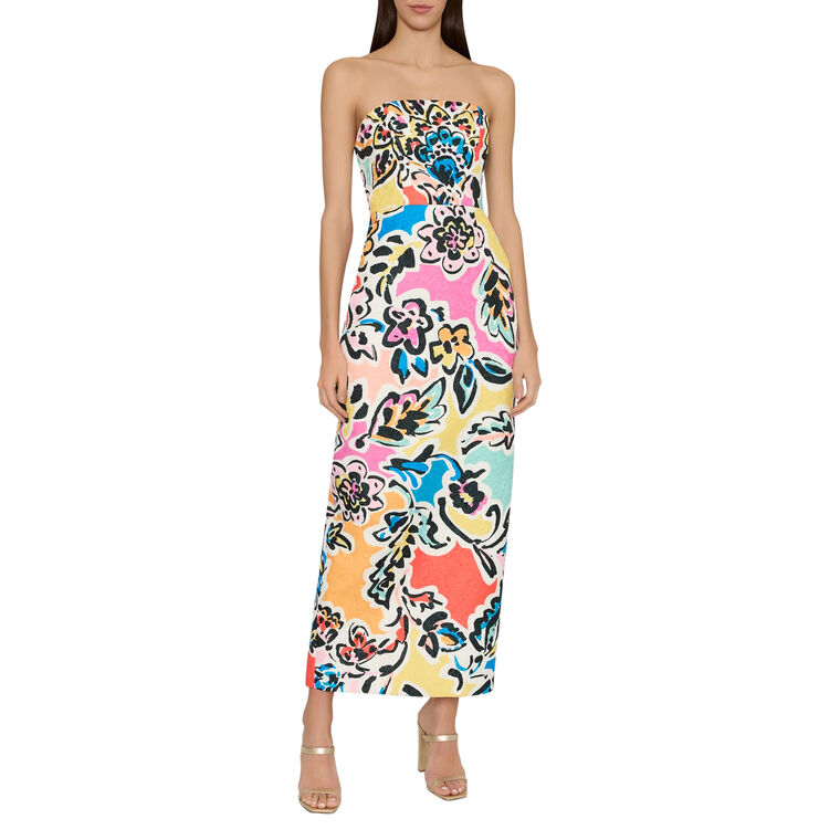 Orion Rainbow Oasis Strapless Jacquard Maxi Dress image number null