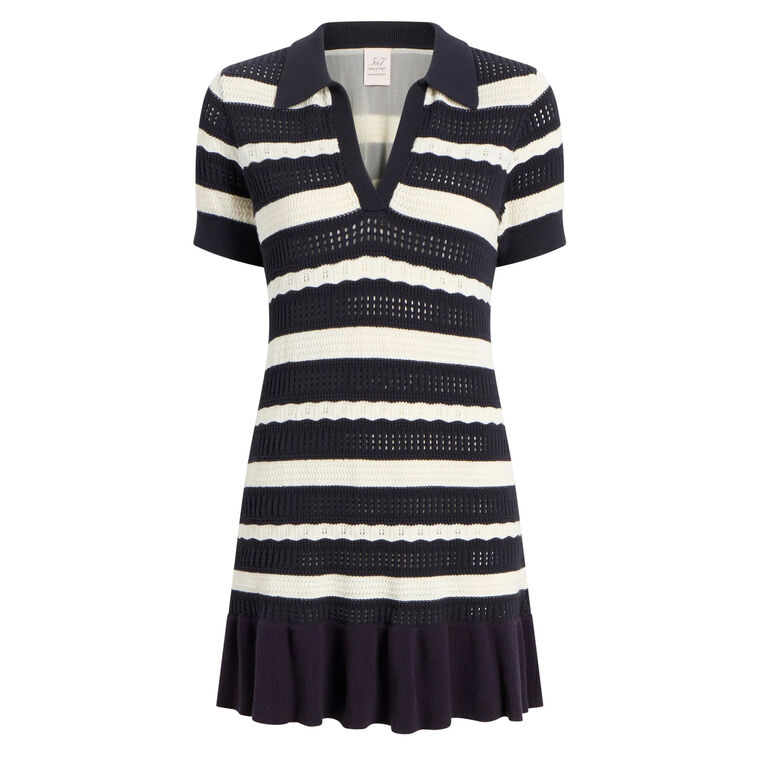 Clementine Knit Short Sleeve Polo Mini Dress image number null