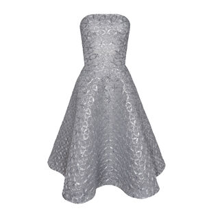 Strapless Metallic Raffia Mini Dress