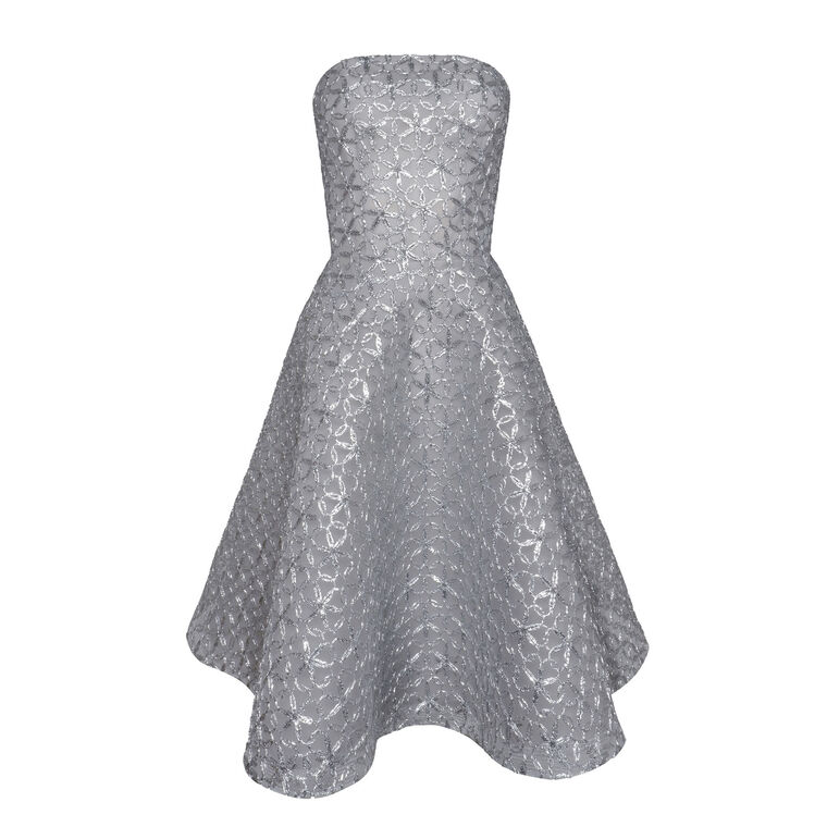 Strapless Metallic Raffia Mini Dress image number null