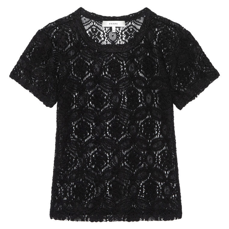 The Lace Short Sleeve Tee image number null