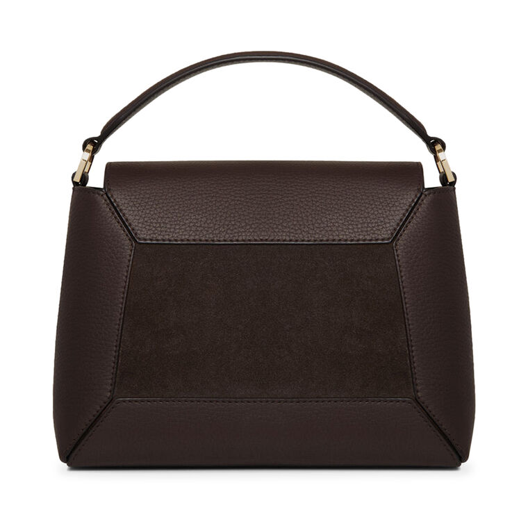 Mosaic Top Handle Bag In Grain Leather With Suede image number null