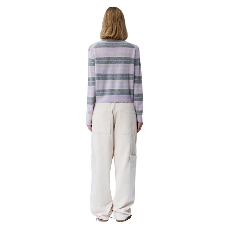 Grizzly Stripe Cashmere Crewneck Sweater image number null