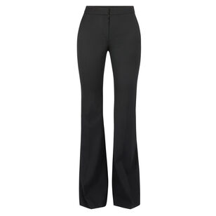 Flared Wool Gabardine Pants With Bow Details