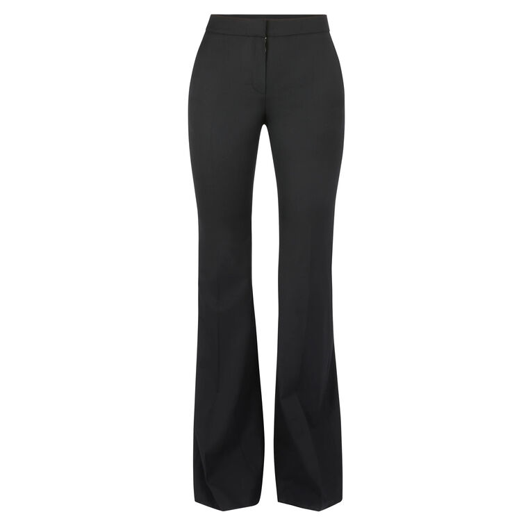 Flared Wool Gabardine Pants With Bow Details image number null