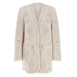 Laci Eyelet-Embroidered Linen-Cotton Jacket