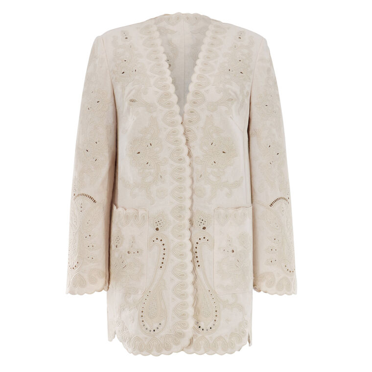 Laci Eyelet-Embroidered Linen-Cotton Jacket image number null