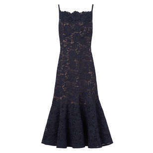 Sleeveless Spiral Lace Midi Dress