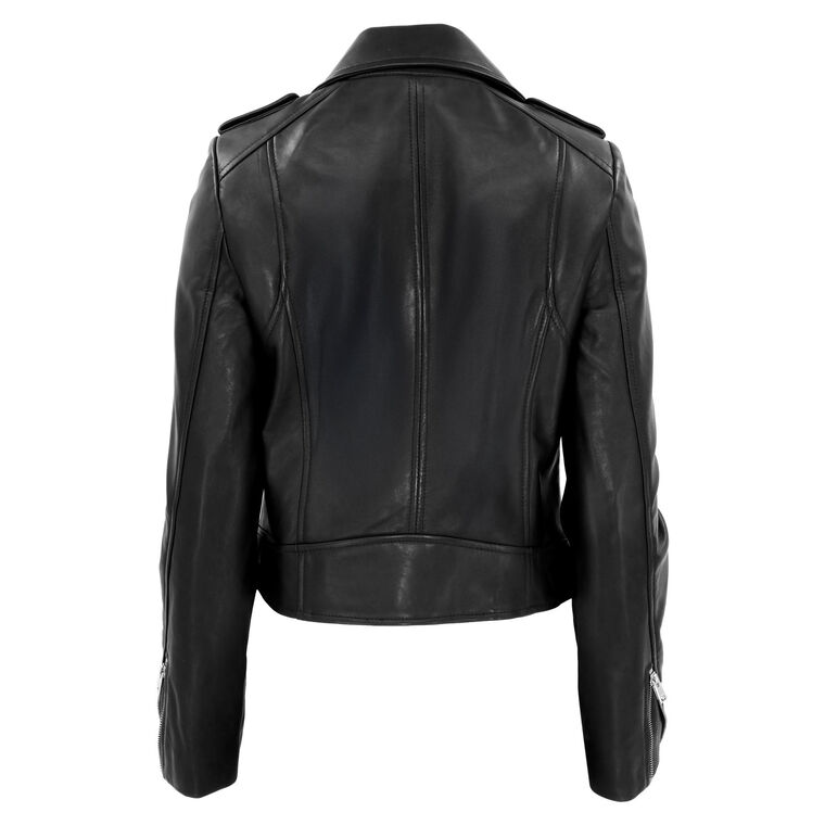 Donna Gold Hardware Iconic Leather Biker Jacket image number null