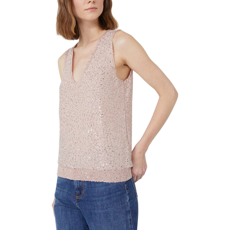 Acaici Sleeveless Sequin Knitted Top image number null