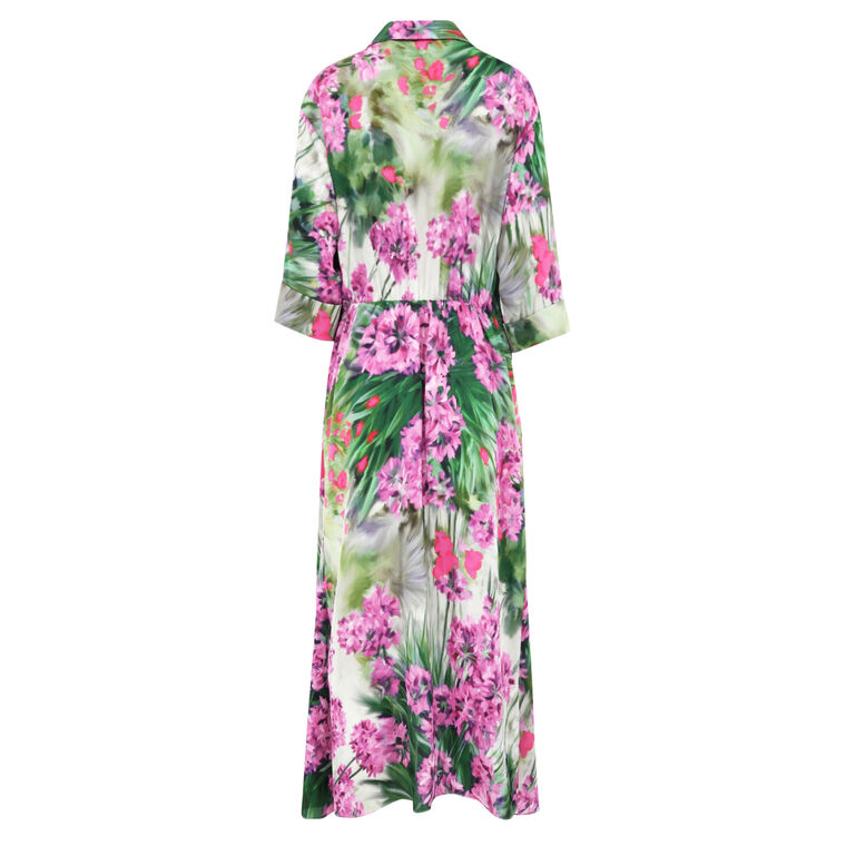 Kynlee Floral Tie-Waist Shirt Dress image number null