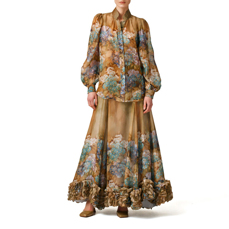 Organza Frilly Maxi Skirt image number null