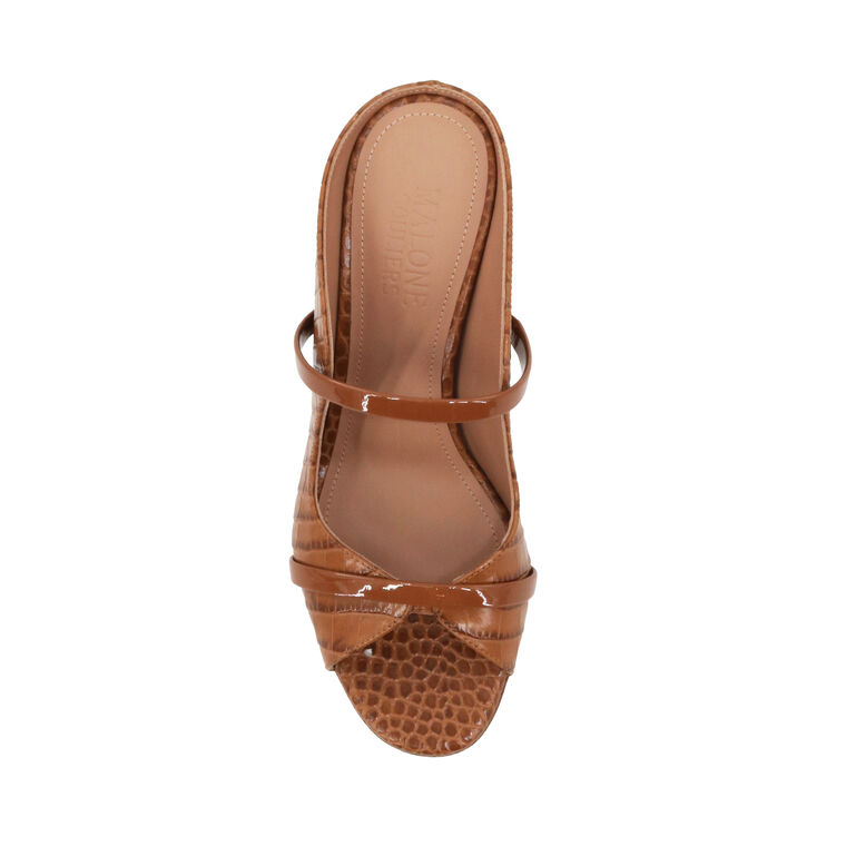 Norah 70mm Croc-Embossed Patent Leather Mule image number null