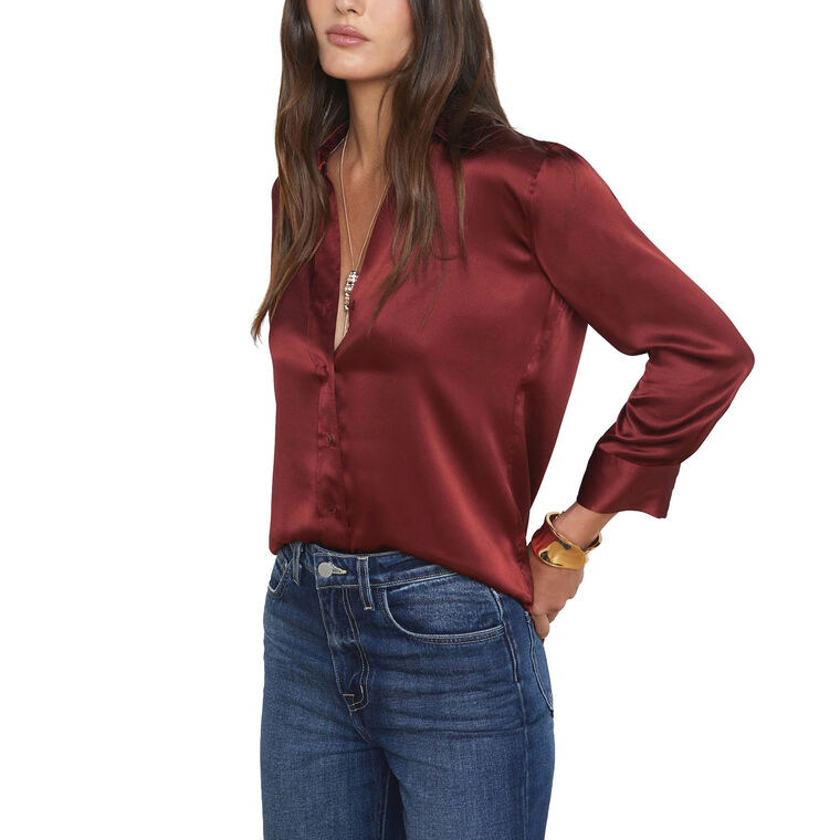 Dani 3/4 Sleeve Silk Blouse image number null