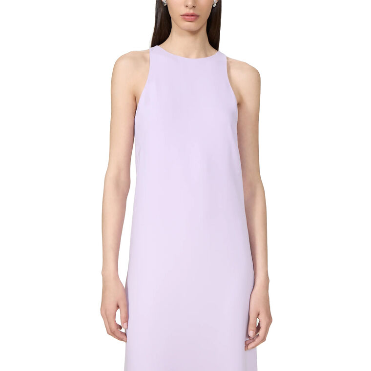 Orianna Sleeveless Crepe Column Gown With Cape image number null