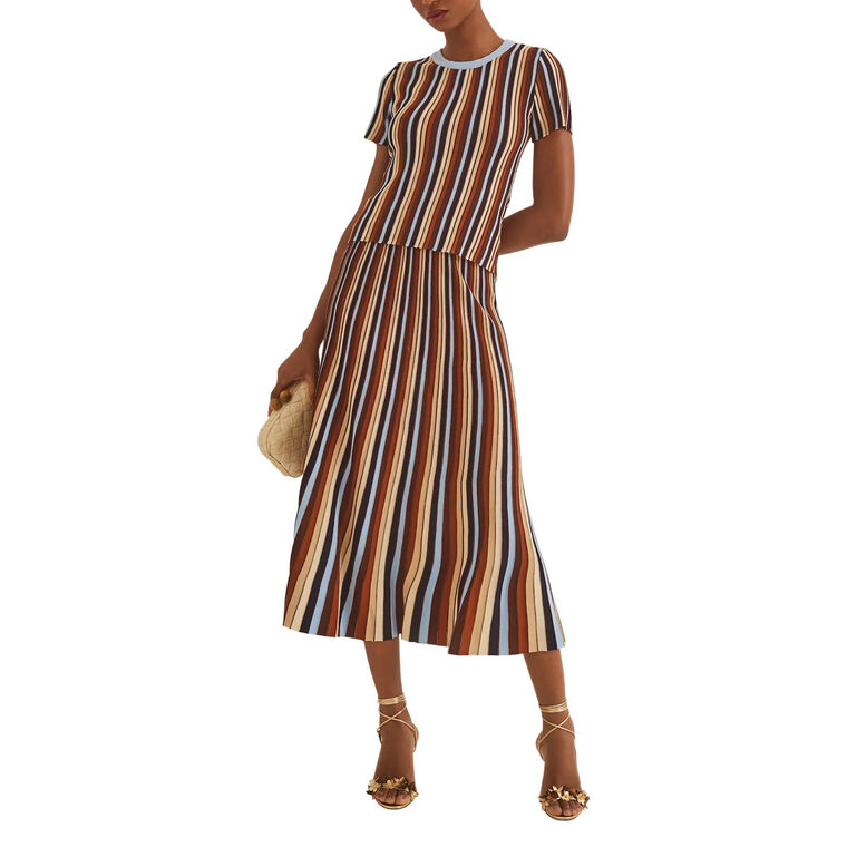 Montana Ribbed Knit Midi Skirt image number null