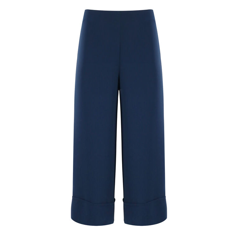 Bahooka Georgette High Waist Wide Leg Cropped Pant image number null