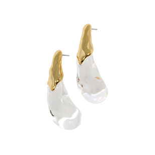 Liquid Lucite Arched Large Post Earrings