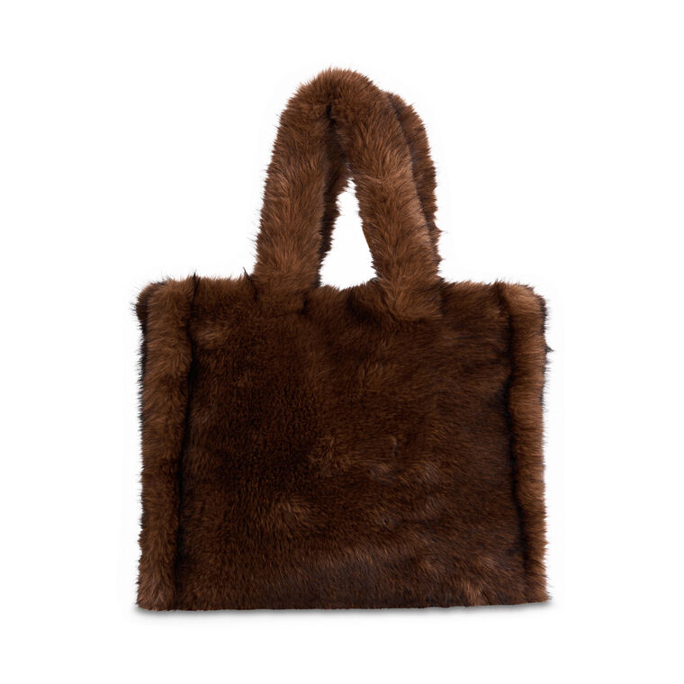 Oversized Faux Fur Tote image number null