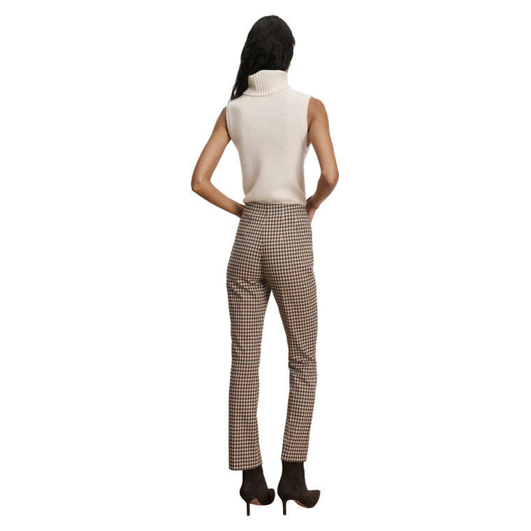 Kean Cropped Slim-Leg Houndstooth Pant image number null