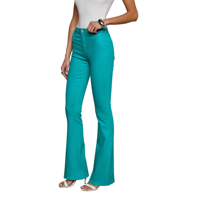 Marty High Rise Coated Flare Jean image number null